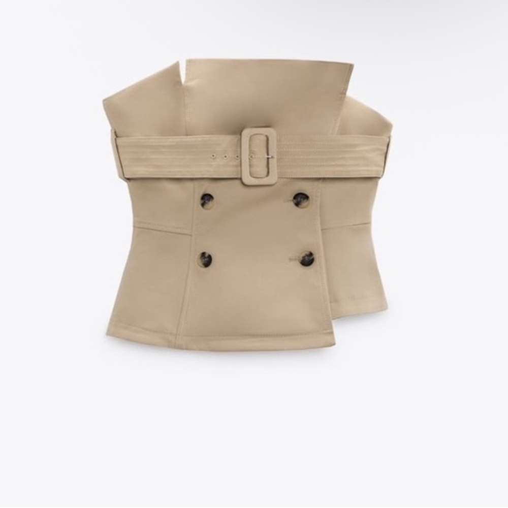 ZARA Belted Gabardine Bustier